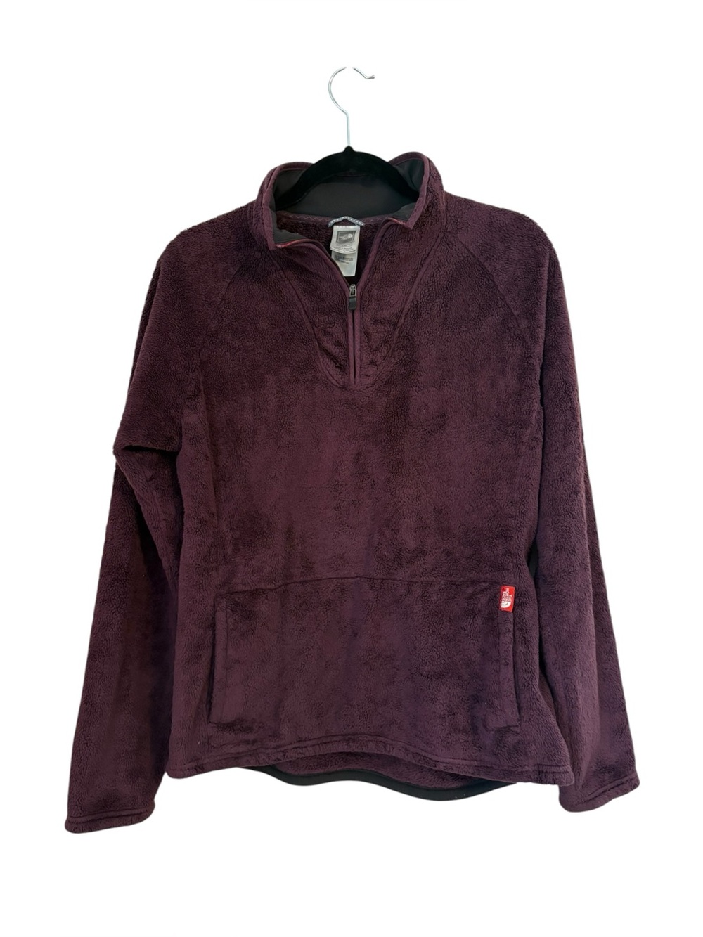The North Face Women Plush Fleece Half-Zip Sweater Deep Plum Purple Large